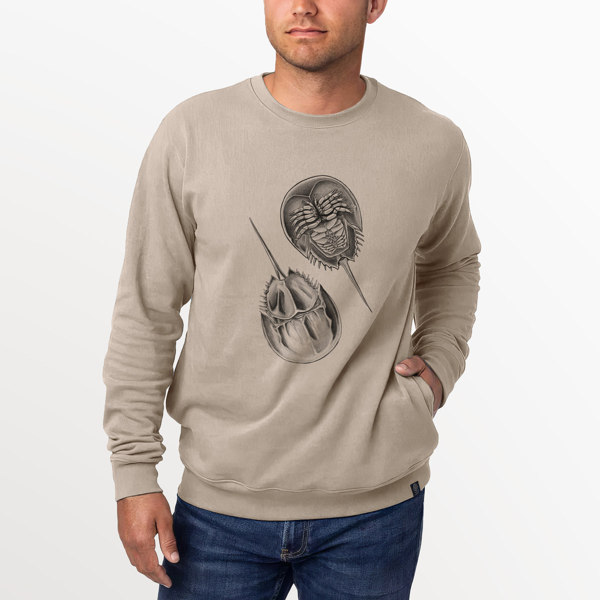 Atlantic Horseshoe Crab - Limulidae polyphemus  - Unisex Reclaimed Crewneck Sweatshirt