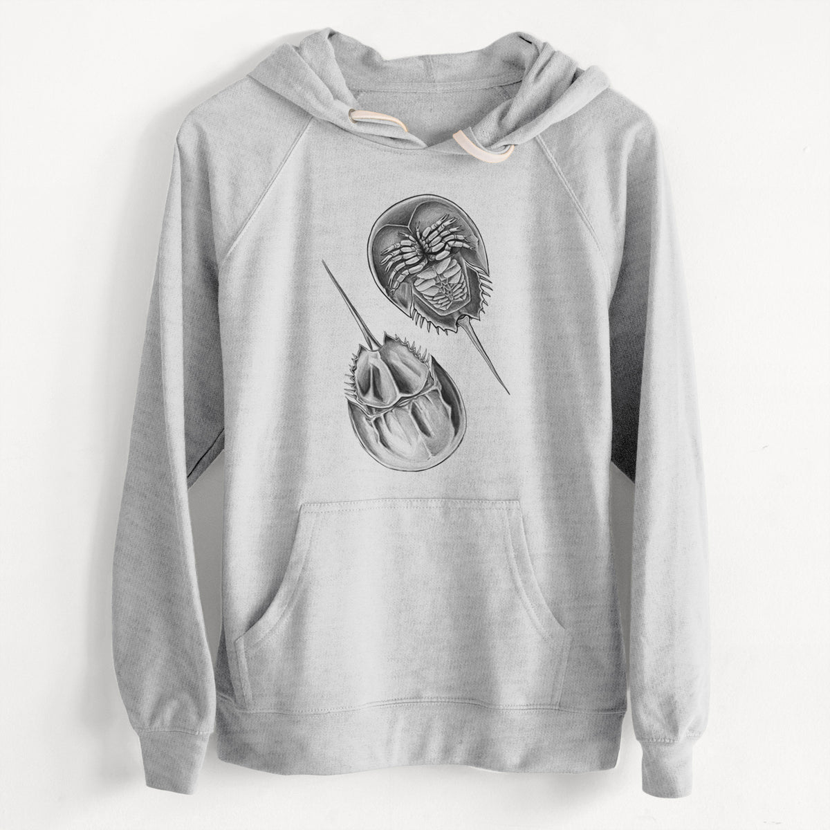 CLEARANCE - Atlantic Horseshoe Crab - Limulidae polyphemus  - Unisex Slim Fit Loopback Terry Hoodie