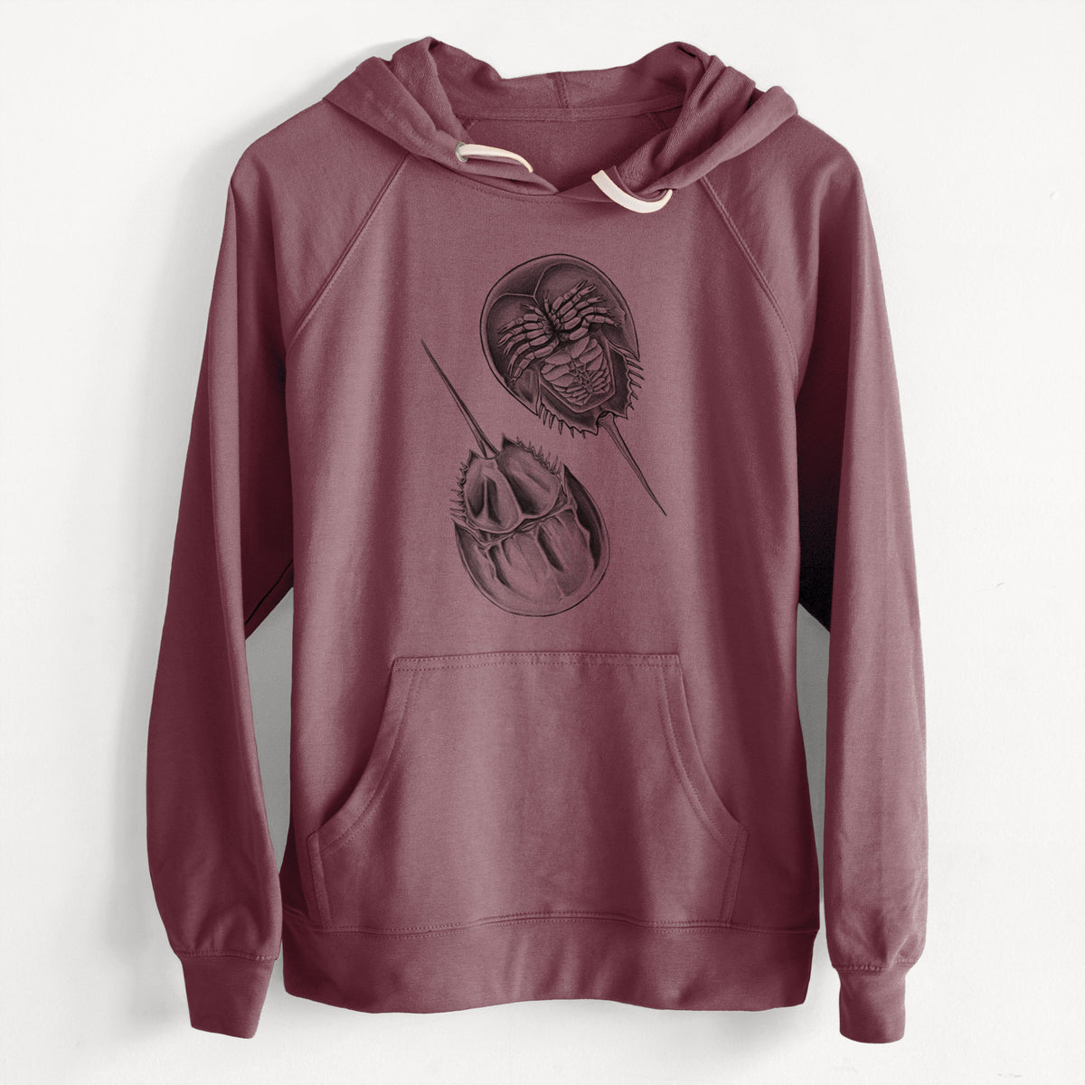 CLEARANCE - Atlantic Horseshoe Crab - Limulidae polyphemus  - Unisex Slim Fit Loopback Terry Hoodie