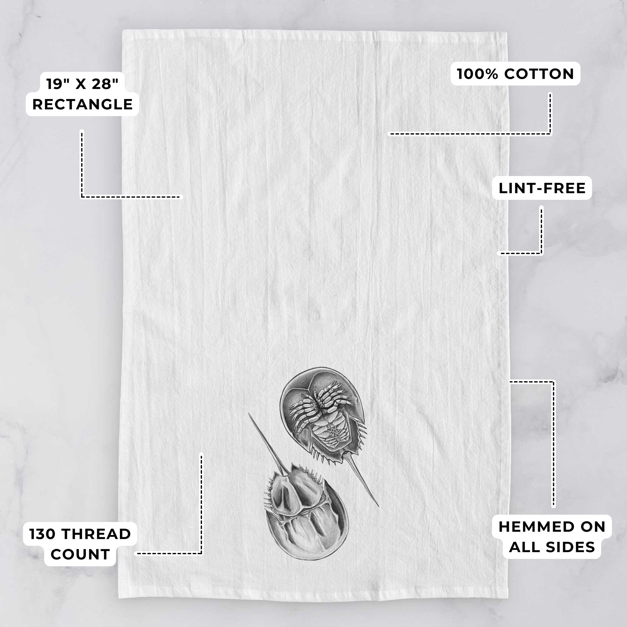 Atlantic Horseshoe Crab - Limulus polyphemus Tea Towel