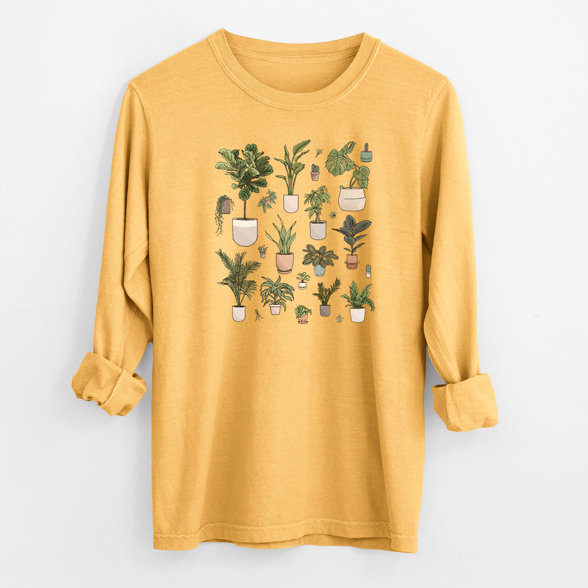 Collection of Houseplants - Men&#39;s Heavyweight 100% Cotton Long Sleeve