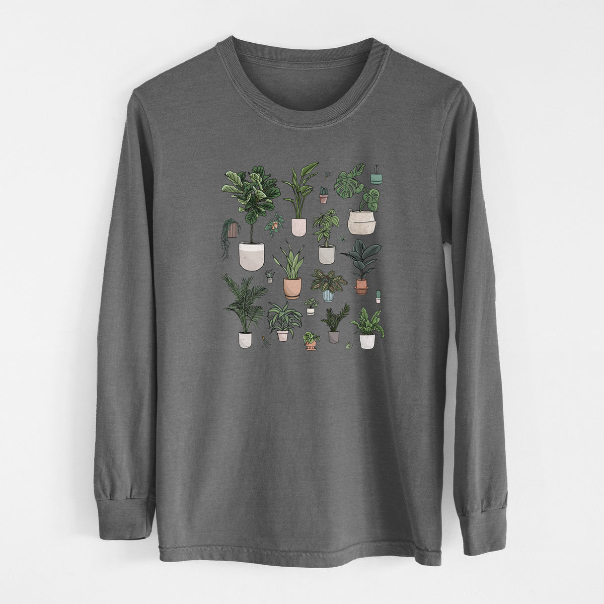 Collection of Houseplants - Men&#39;s Heavyweight 100% Cotton Long Sleeve