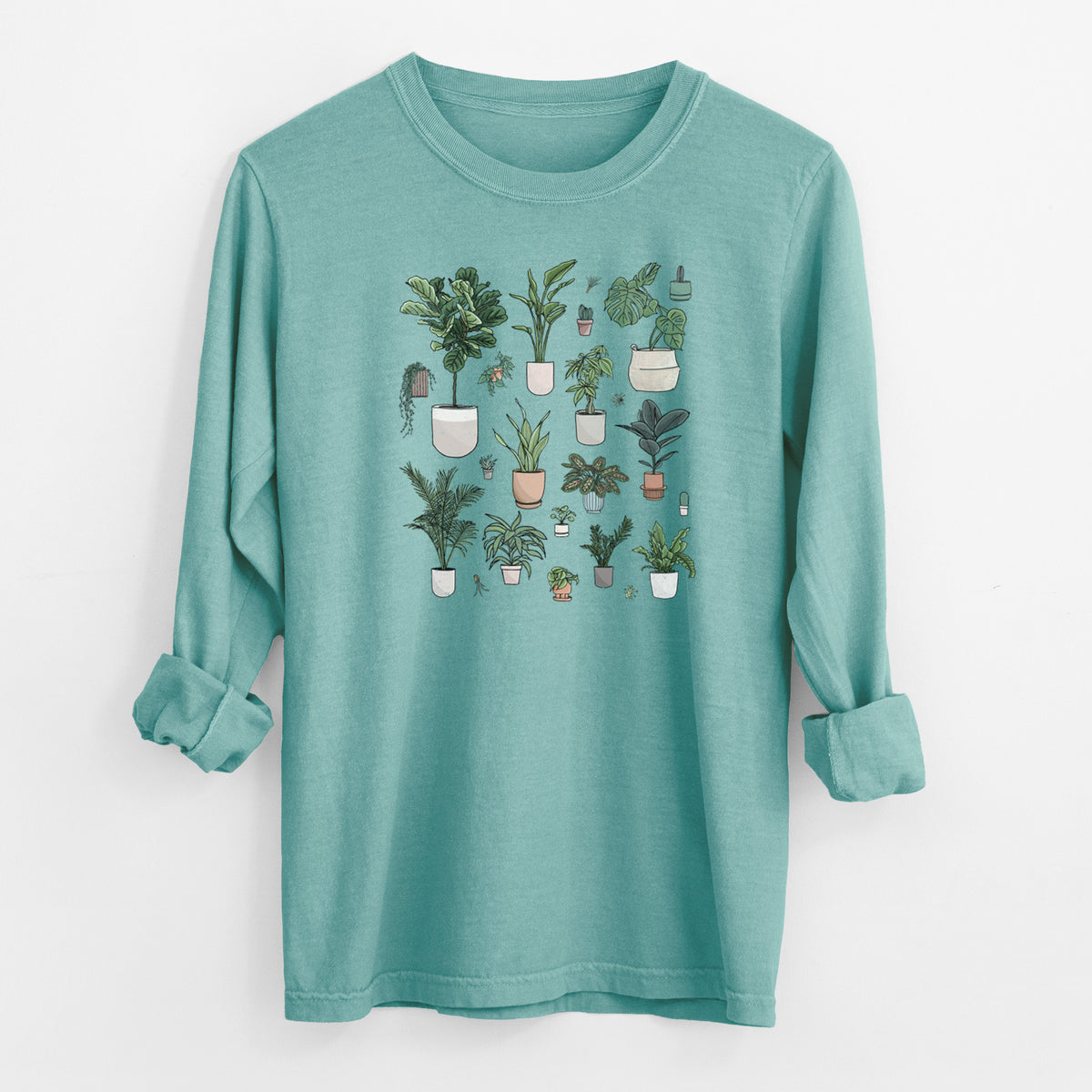 Collection of Houseplants - Men&#39;s Heavyweight 100% Cotton Long Sleeve