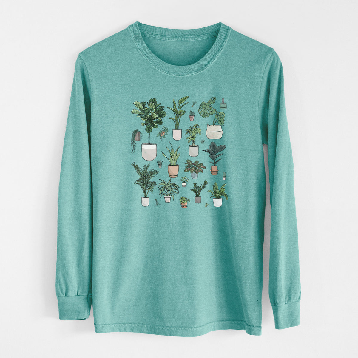 Collection of Houseplants - Men&#39;s Heavyweight 100% Cotton Long Sleeve