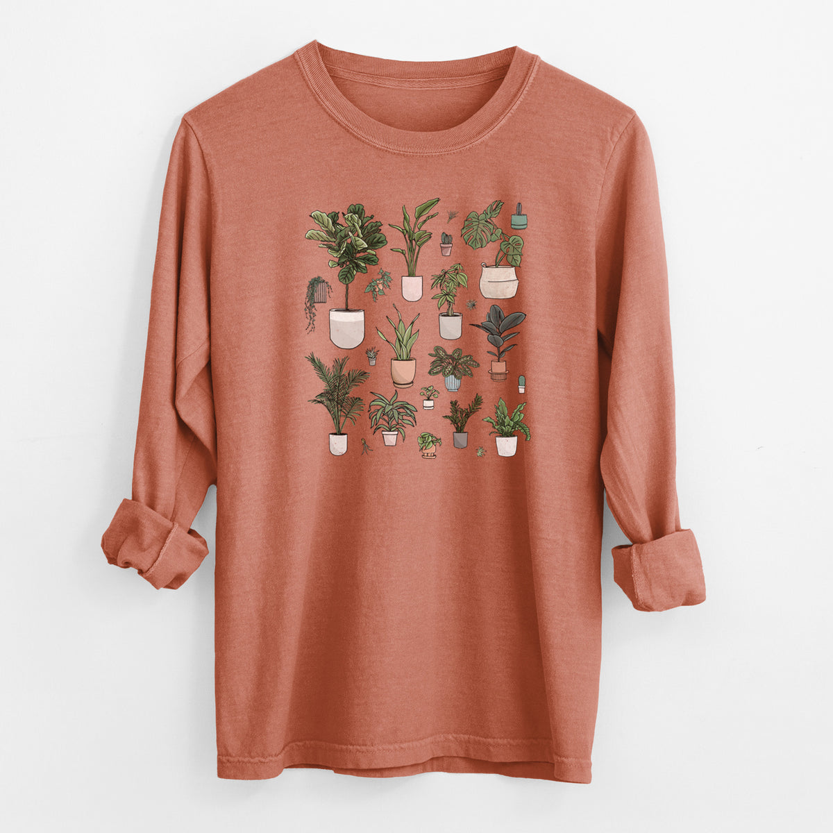 Collection of Houseplants - Men&#39;s Heavyweight 100% Cotton Long Sleeve