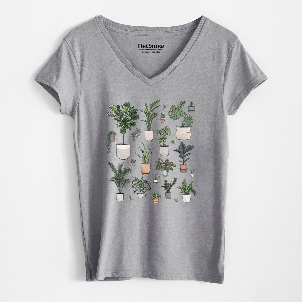 Collection of Houseplants - Women&#39;s 100% Recycled V-neck