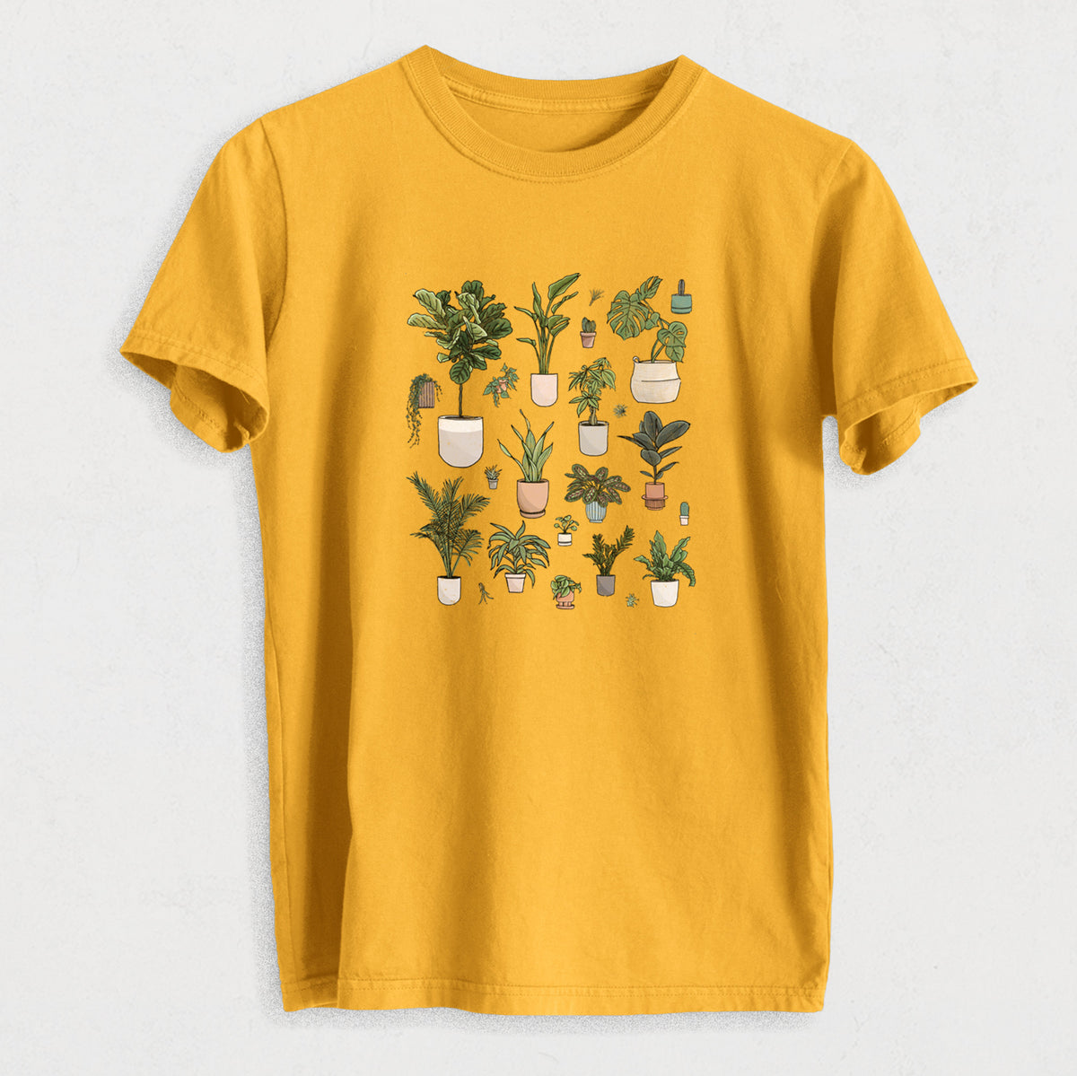 Collection of Houseplants - Heavyweight Men&#39;s 100% Organic Cotton Tee