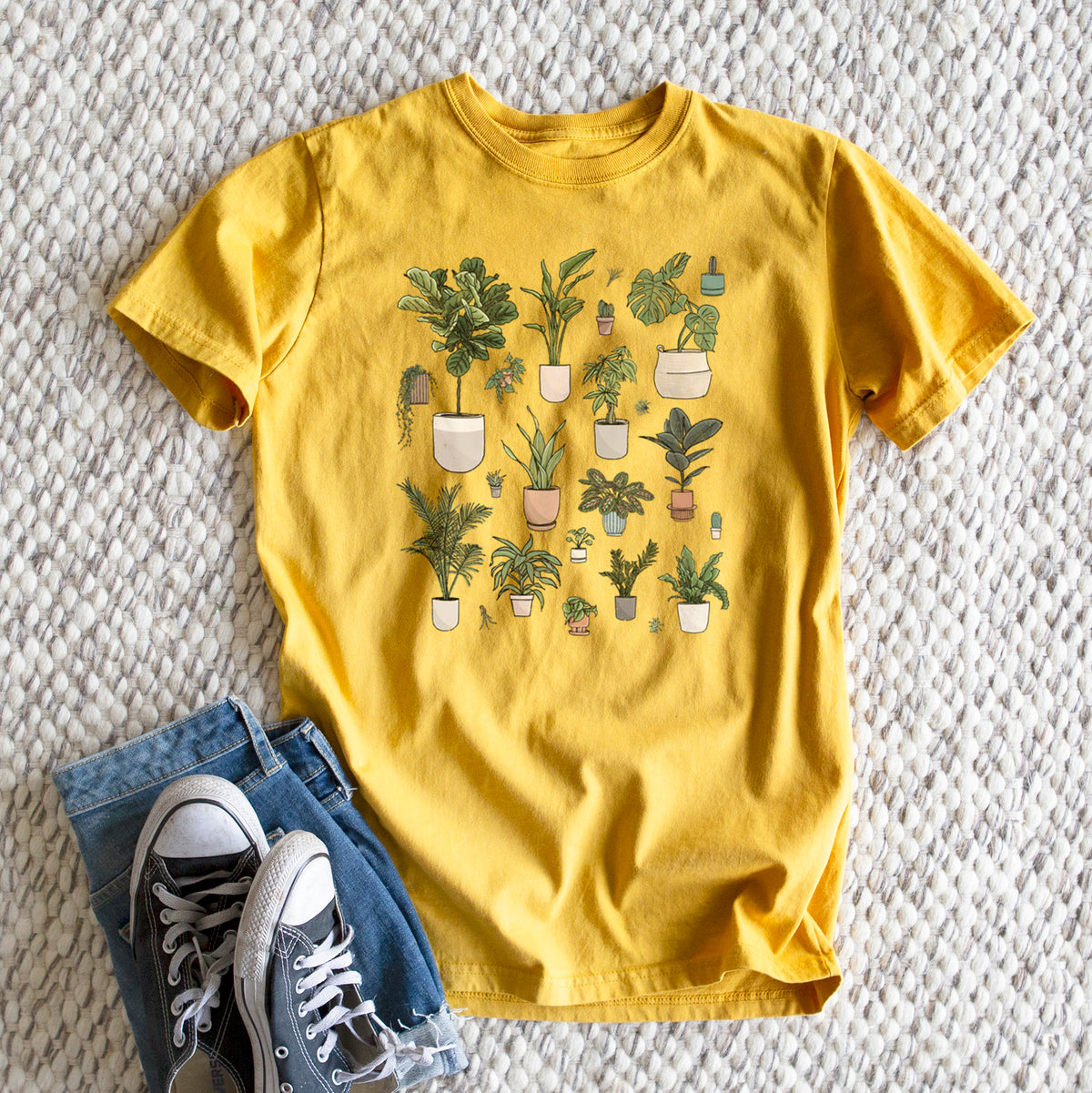 Collection of Houseplants - Heavyweight Men&#39;s 100% Organic Cotton Tee