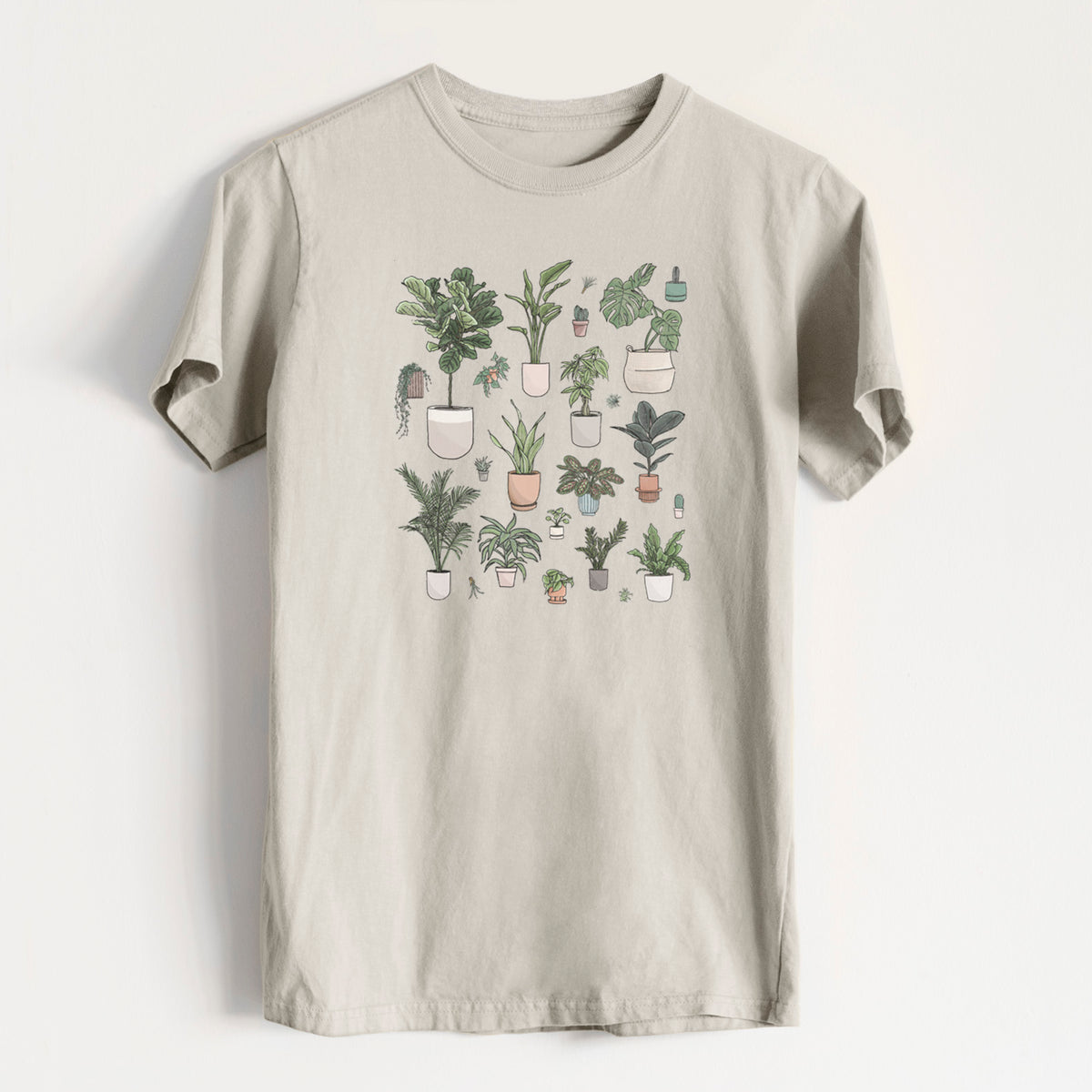 Collection of Houseplants - Heavyweight Men&#39;s 100% Organic Cotton Tee