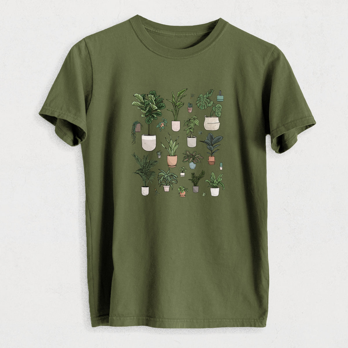 Collection of Houseplants - Heavyweight Men&#39;s 100% Organic Cotton Tee