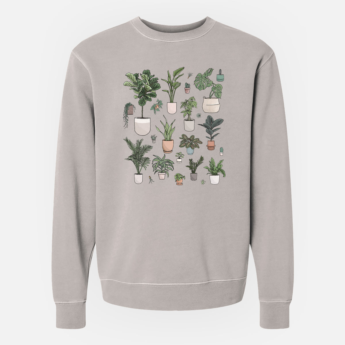 Collection of Houseplants - Unisex Pigment Dyed Crew Sweatshirt