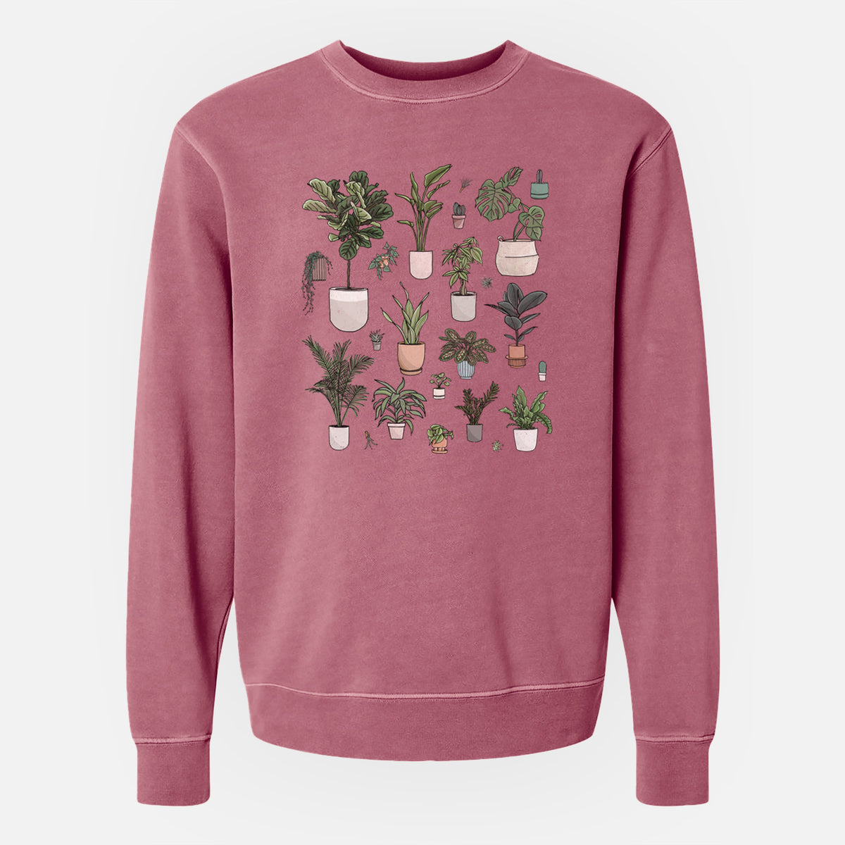 Collection of Houseplants - Unisex Pigment Dyed Crew Sweatshirt