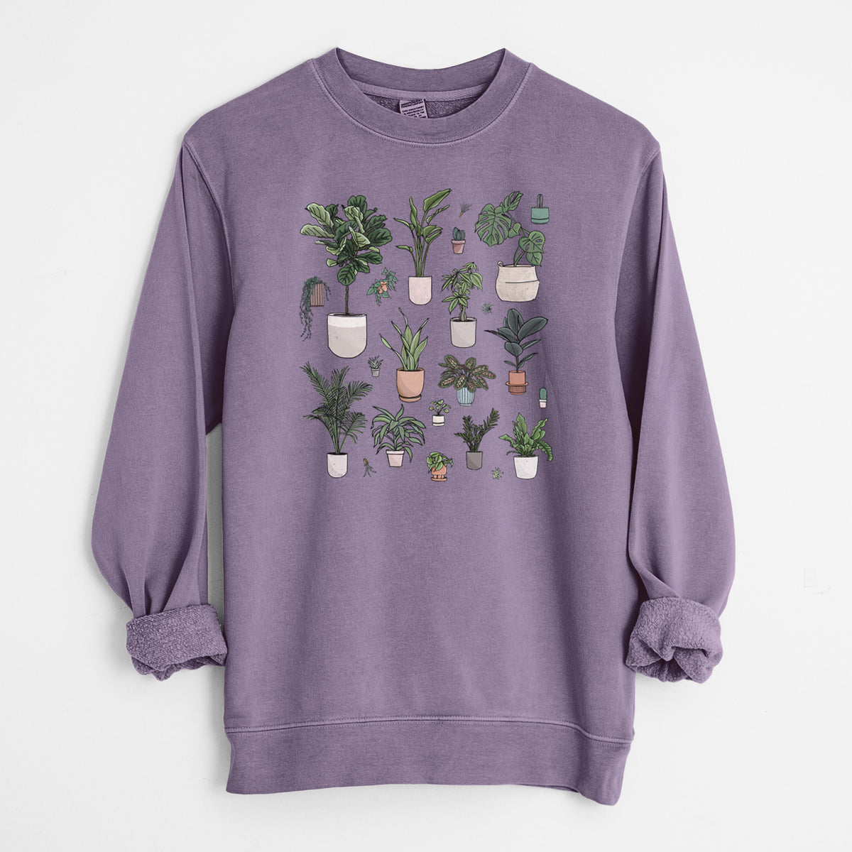 Collection of Houseplants - Unisex Pigment Dyed Crew Sweatshirt