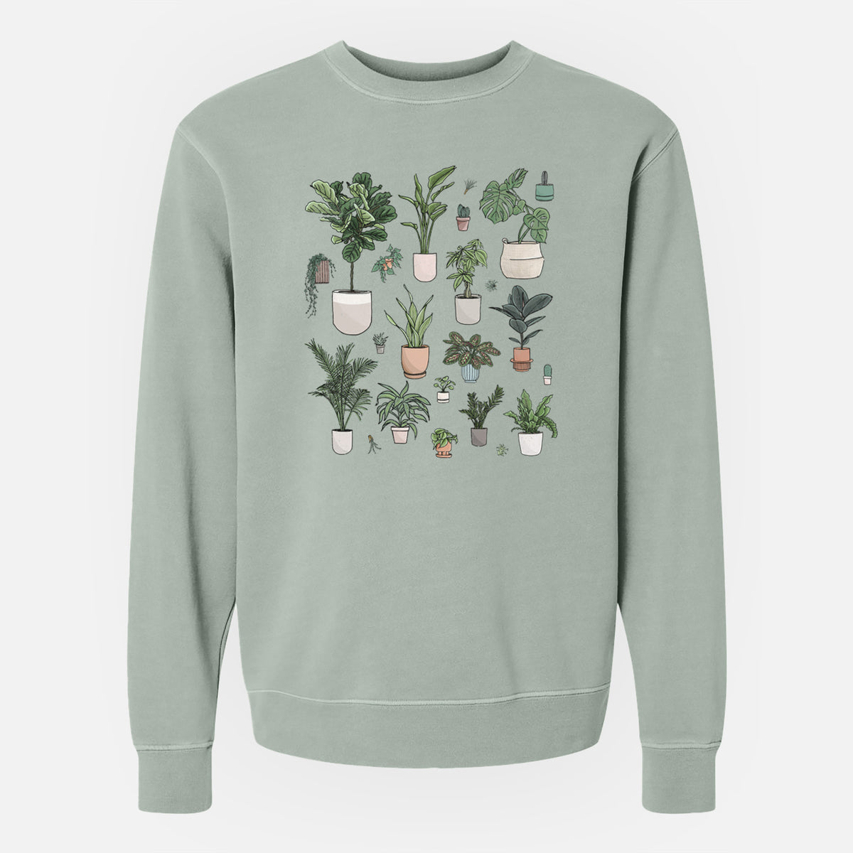 Collection of Houseplants - Unisex Pigment Dyed Crew Sweatshirt