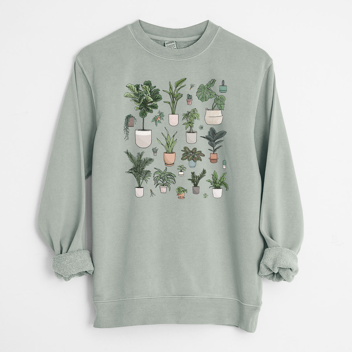 Collection of Houseplants - Unisex Pigment Dyed Crew Sweatshirt