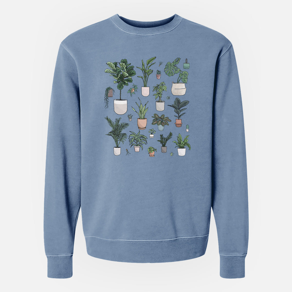 Collection of Houseplants - Unisex Pigment Dyed Crew Sweatshirt