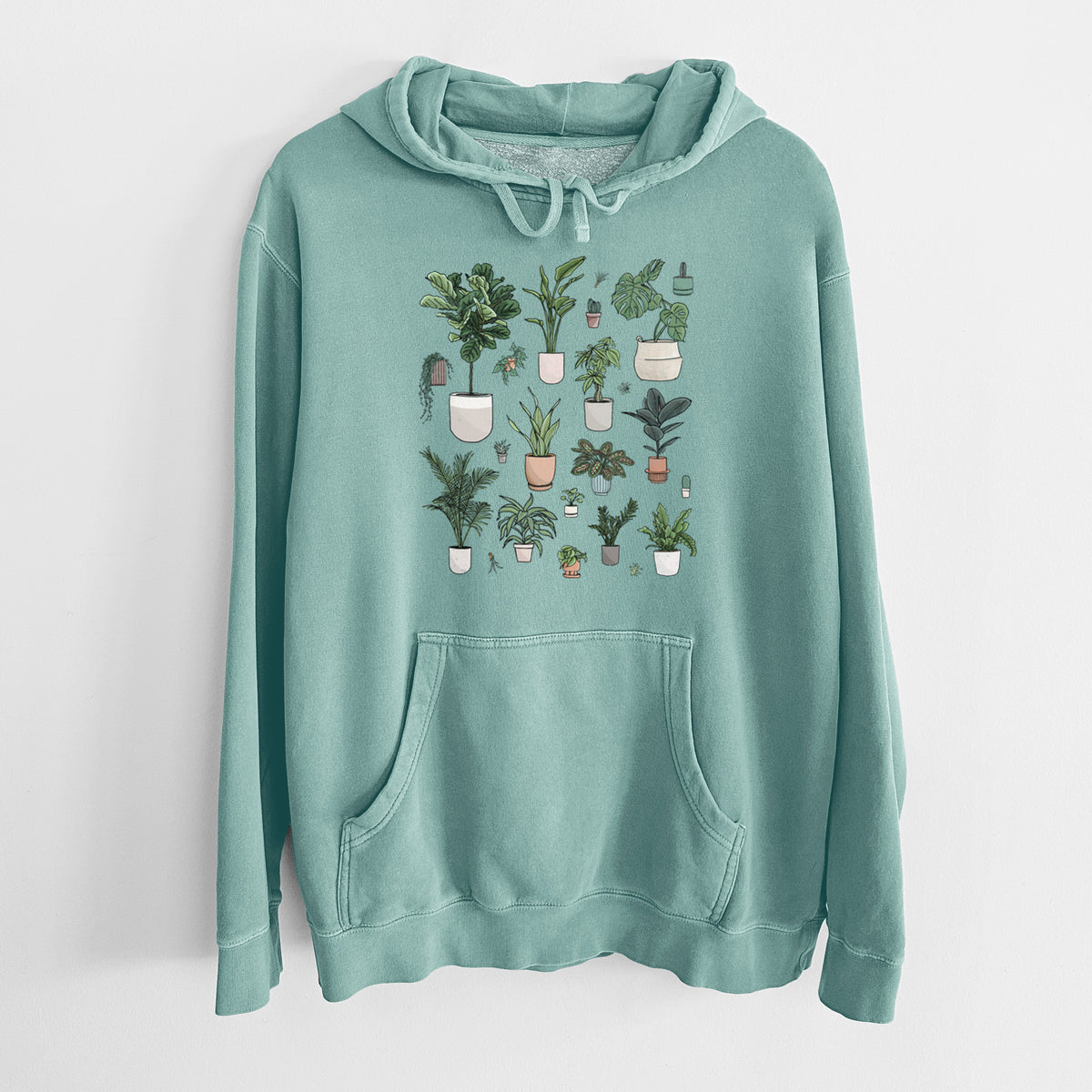 Collection of Houseplants - Unisex Pigment Dyed Hoodie