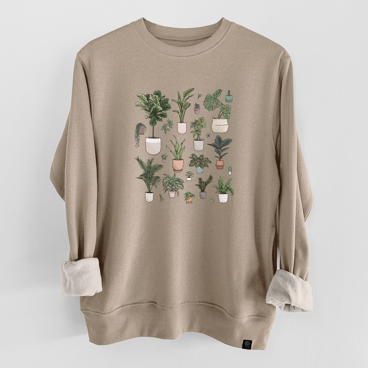 Collection of Houseplants  - Unisex Reclaimed Crewneck Sweatshirt