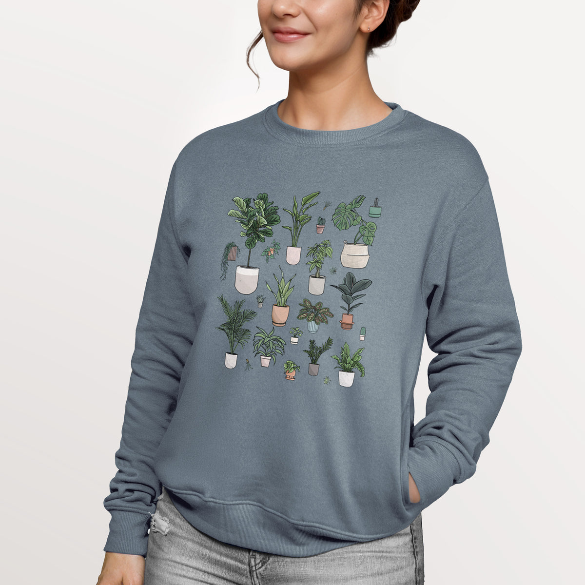 Collection of Houseplants  - Unisex Reclaimed Crewneck Sweatshirt