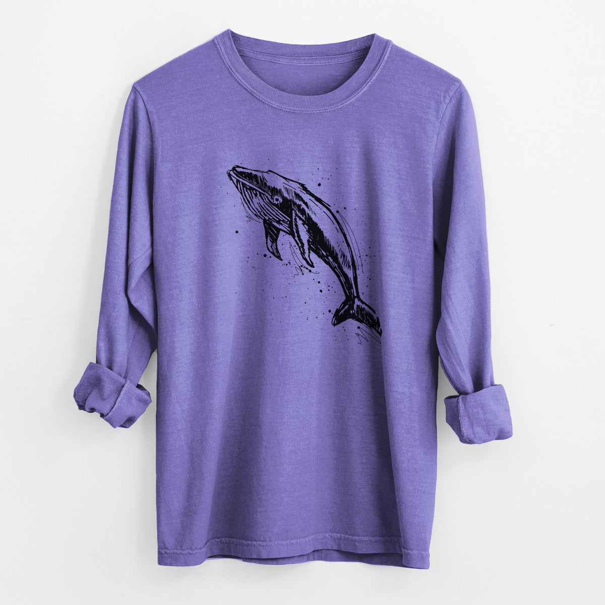 Humpback Whale - Unisex Comfort Colors 100% Cotton Long Sleeve