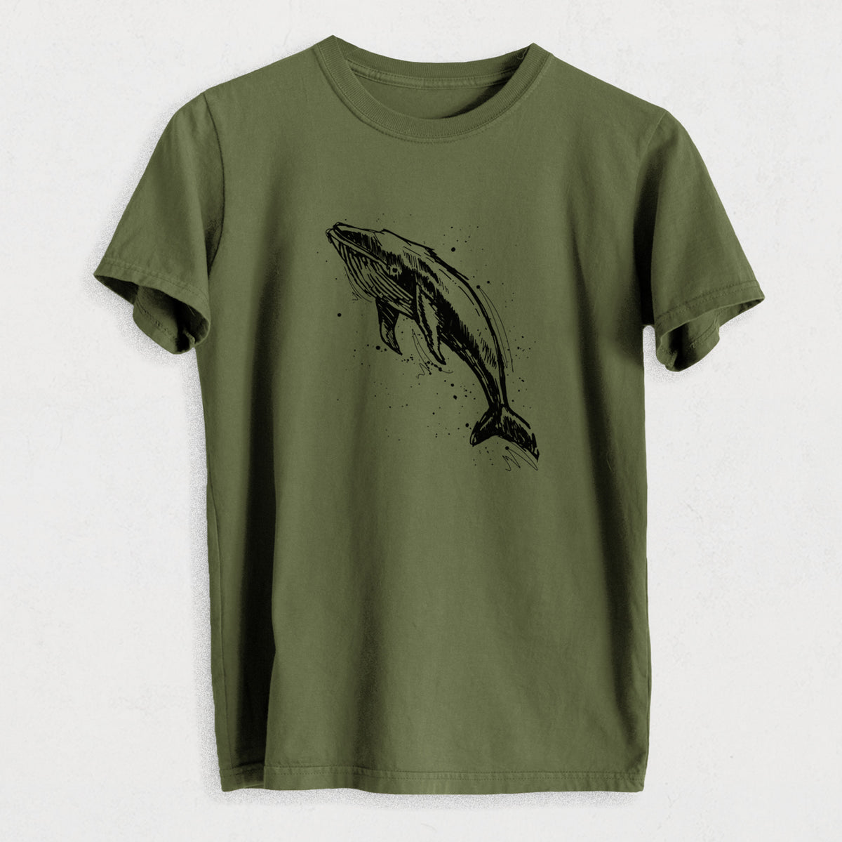 Humpback Whale - Heavyweight Men&#39;s 100% Organic Cotton Tee