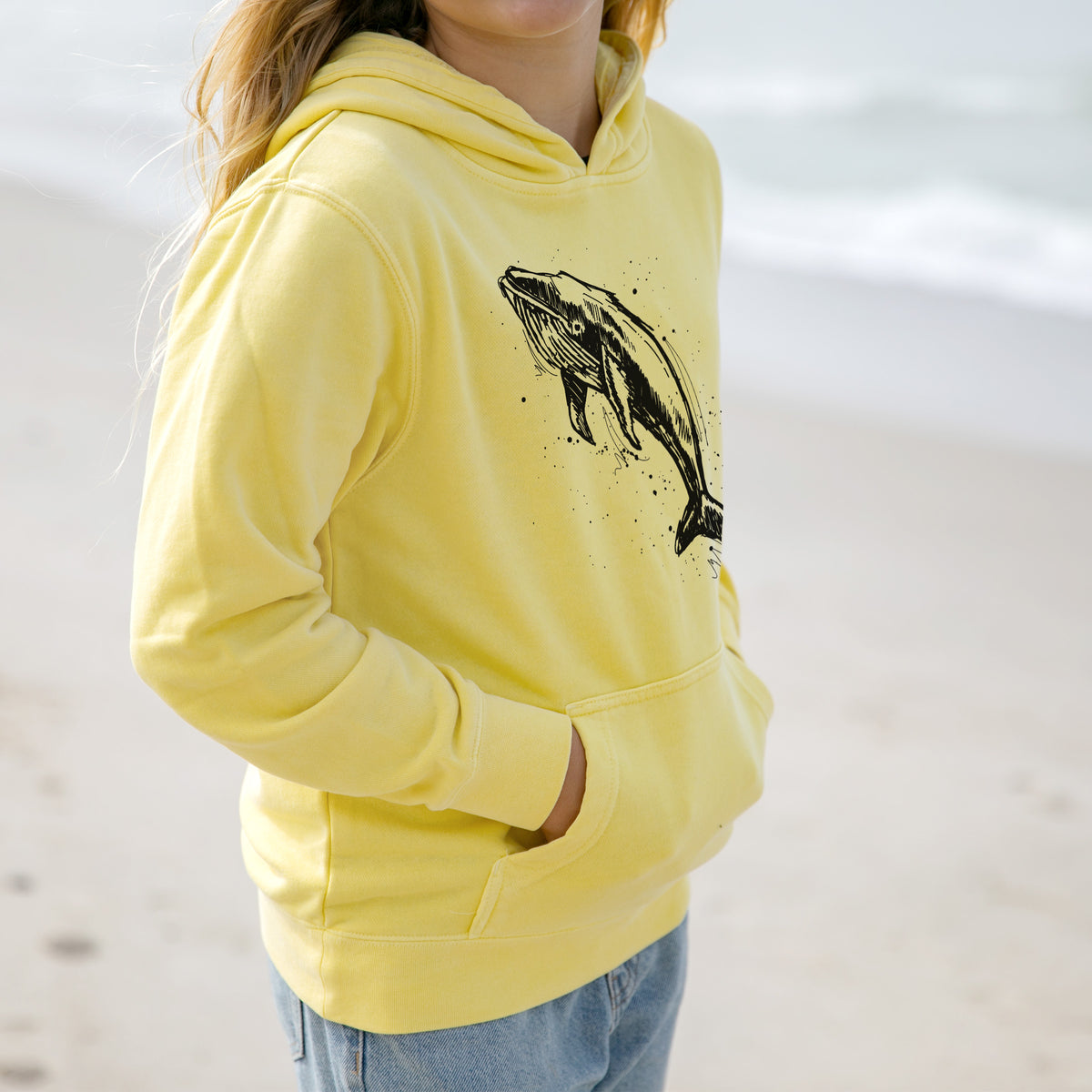 Humpback Whale - Youth Pigment Dyed Hoodie