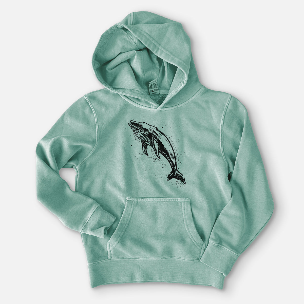 Humpback Whale - Youth Pigment Dyed Hoodie