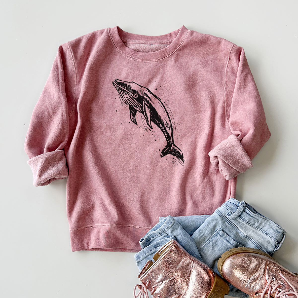 Humpback Whale - Youth Lightweight Crewneck Sweatshirt