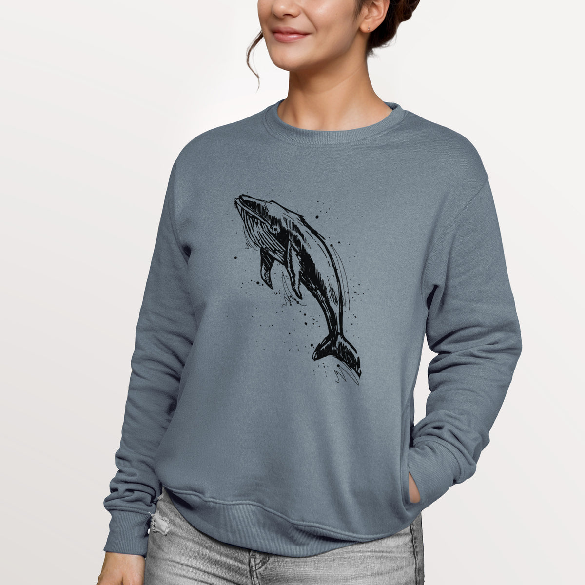 Humpback Whale  - Unisex Reclaimed Crewneck Sweatshirt