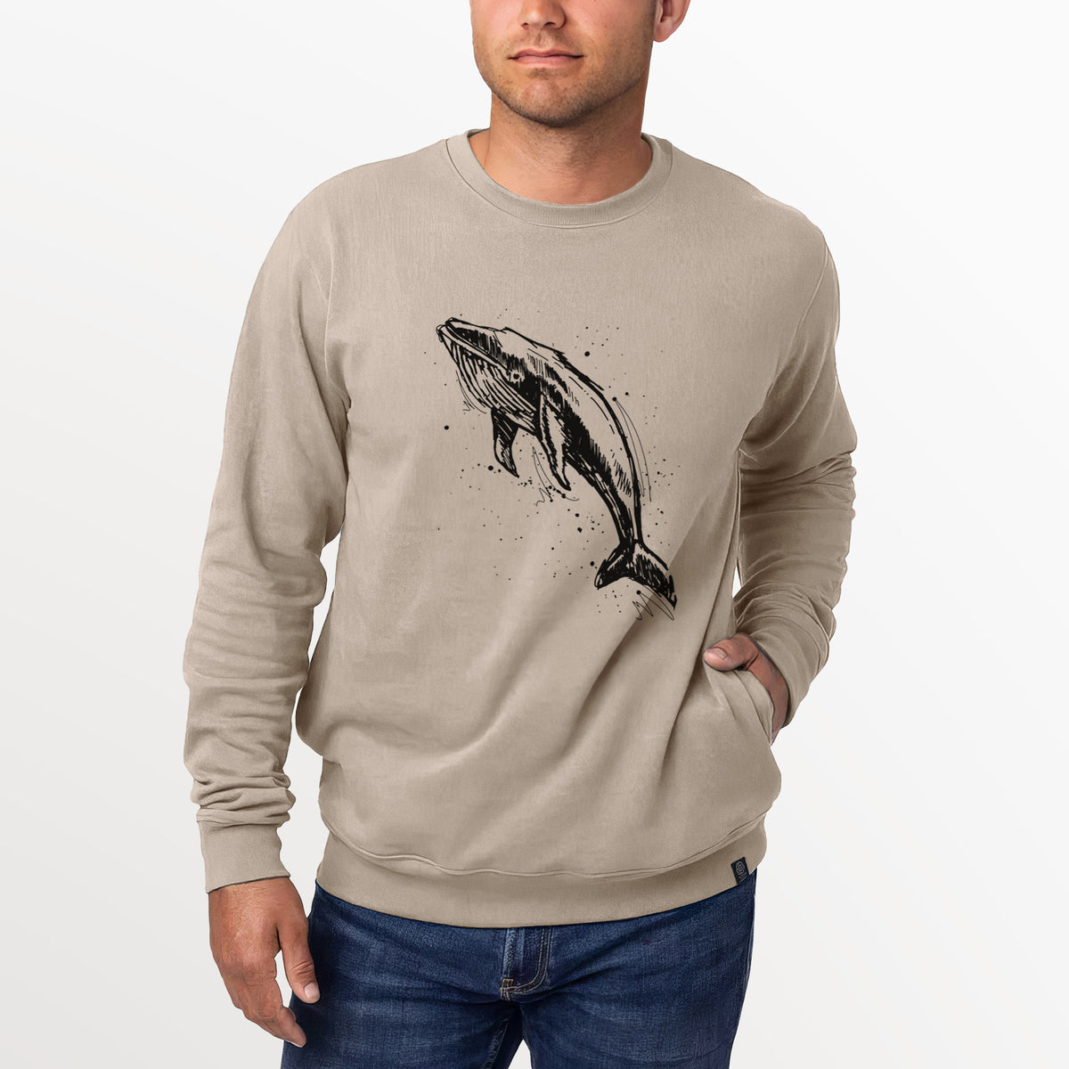 Humpback Whale  - Unisex Reclaimed Crewneck Sweatshirt