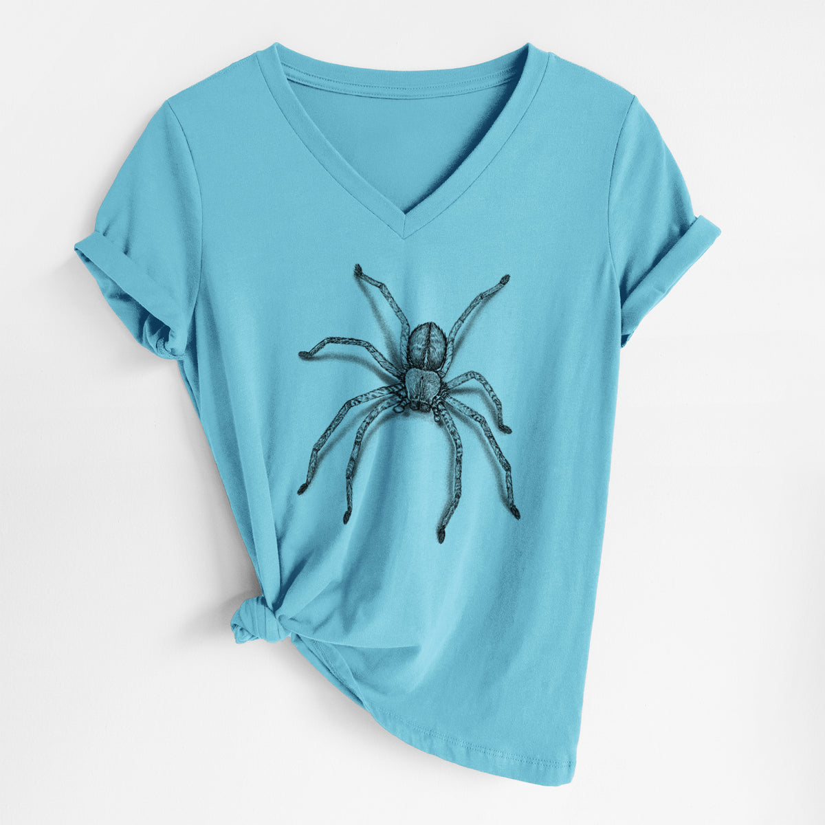 Huntsman Spider - Olios giganteus - Women&#39;s Lightweight Relaxed Fit 100% Cotton V-neck