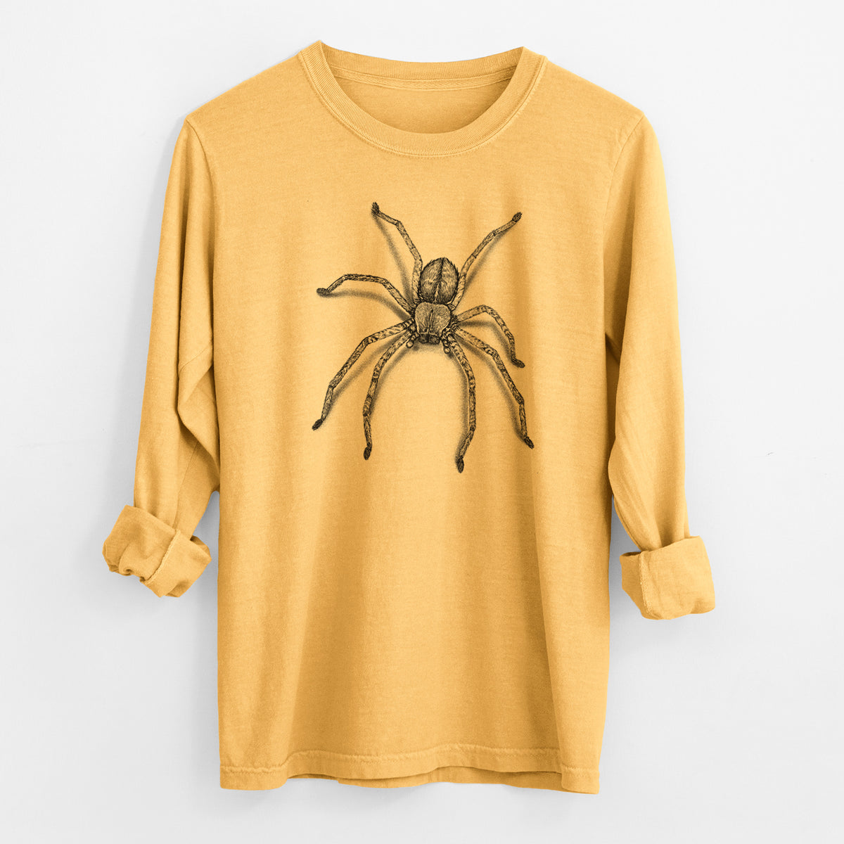 Huntsman Spider - Olios giganteus - Men&#39;s Heavyweight 100% Cotton Long Sleeve