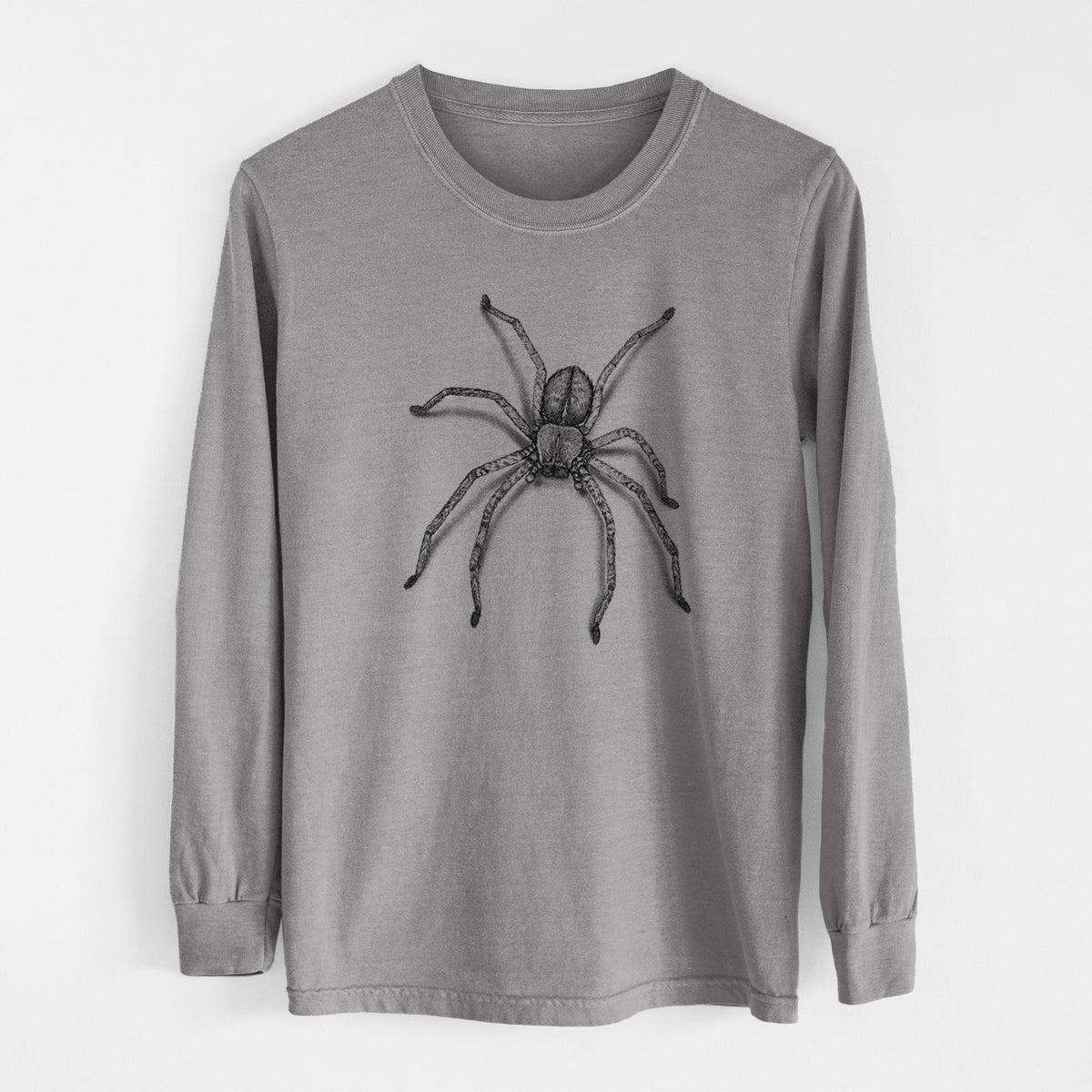 Huntsman Spider - Olios giganteus - Men&#39;s Heavyweight 100% Cotton Long Sleeve