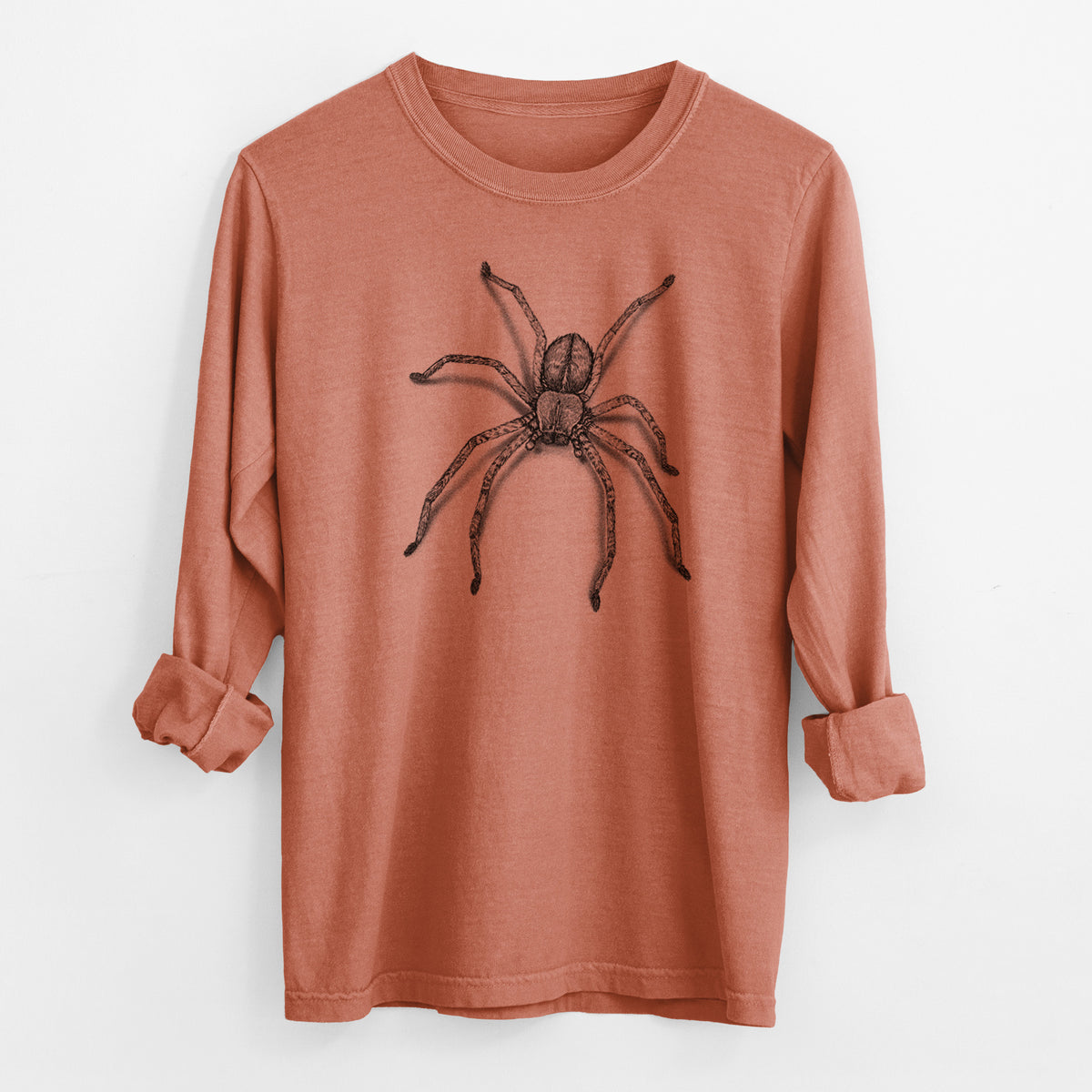 Huntsman Spider - Olios giganteus - Men&#39;s Heavyweight 100% Cotton Long Sleeve