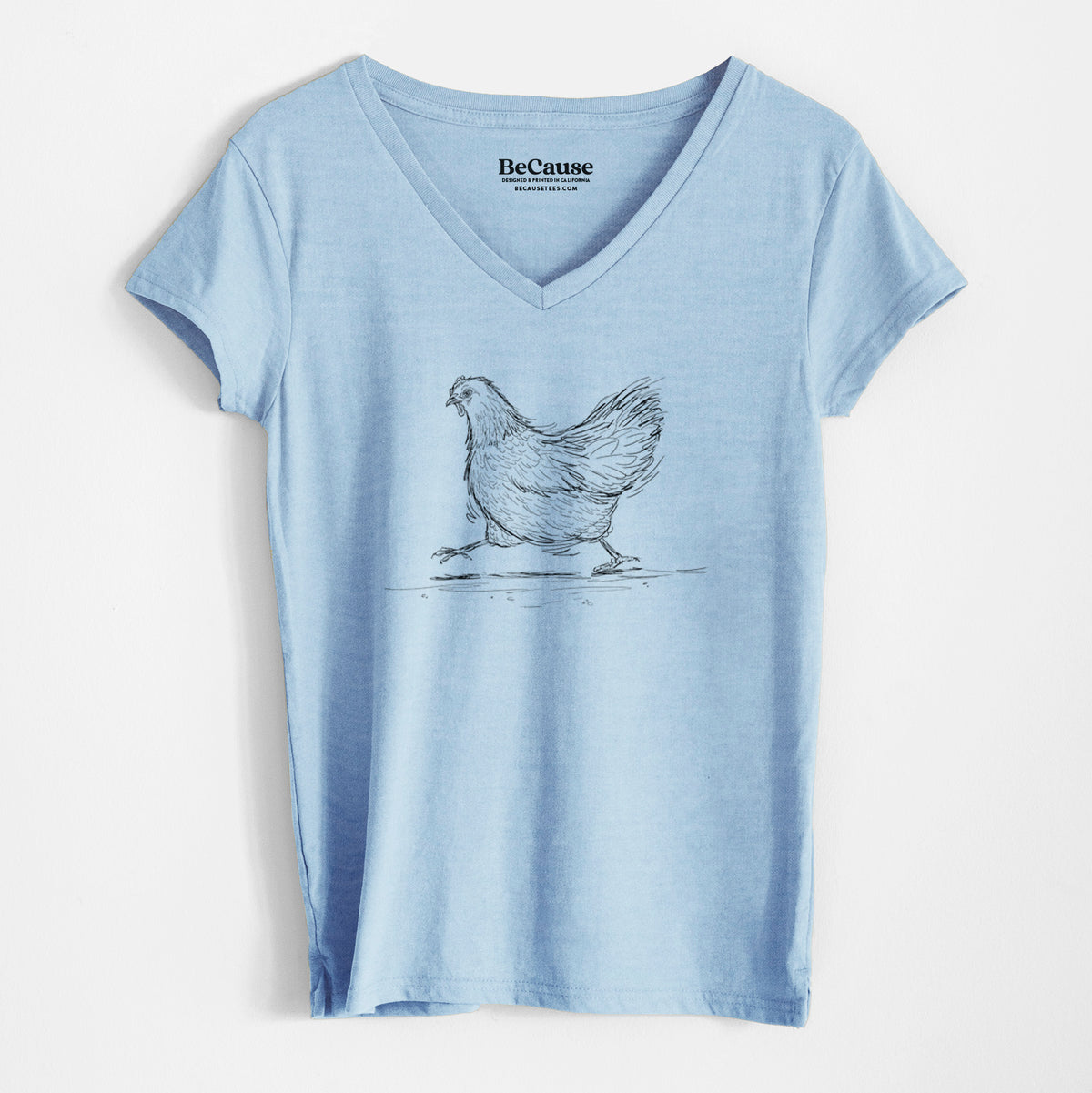 Hurried Hen - Orpington Chicken - Women&#39;s 100% Recycled V-neck