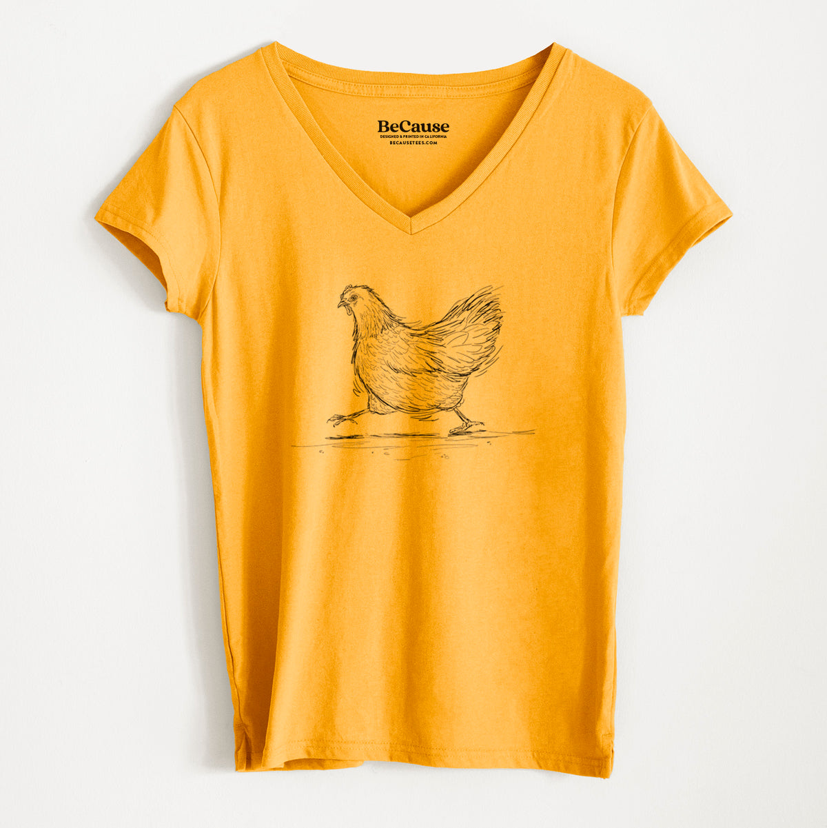 Hurried Hen - Orpington Chicken - Women&#39;s 100% Recycled V-neck