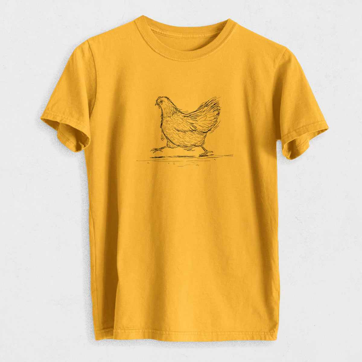 Hurried Hen - Orpington Chicken - Heavyweight Men&#39;s 100% Organic Cotton Tee