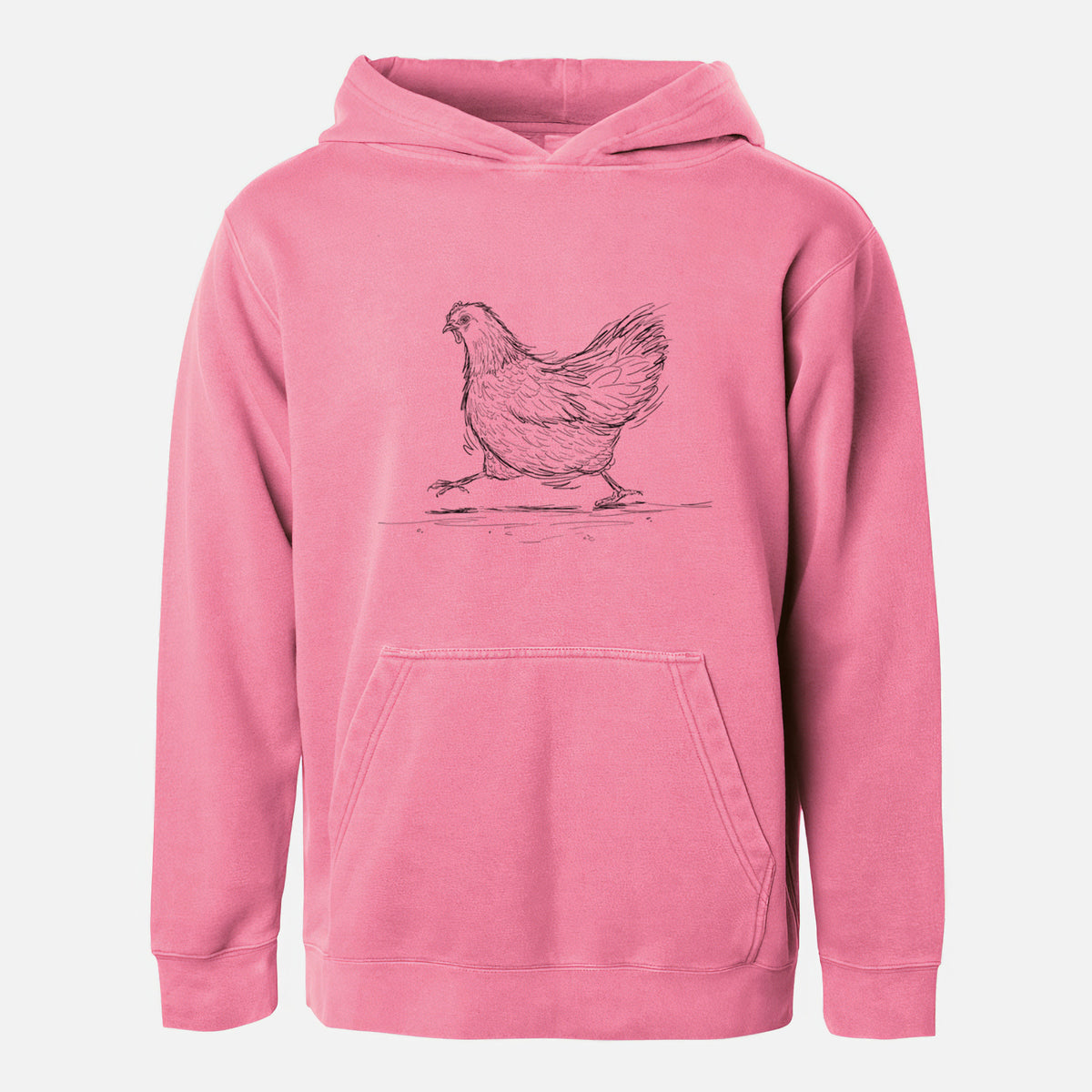 Hurried Hen - Orpington Chicken - Youth Pigment Dyed Hoodie