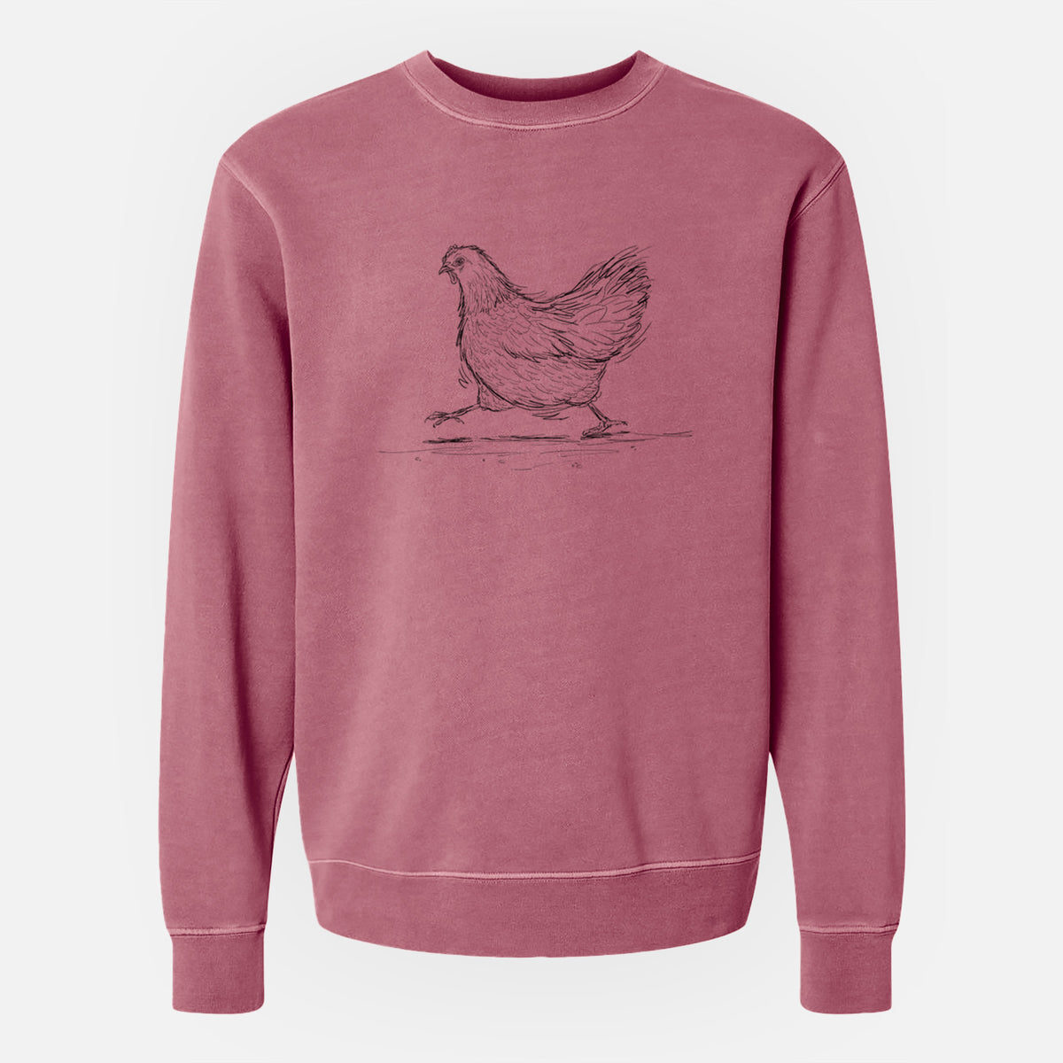 Hurried Hen - Orpington Chicken - Unisex Pigment Dyed Crew Sweatshirt