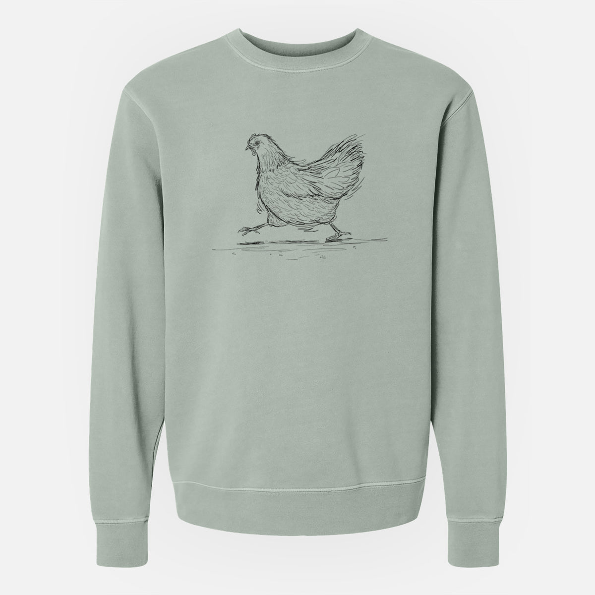 Hurried Hen - Orpington Chicken - Unisex Pigment Dyed Crew Sweatshirt