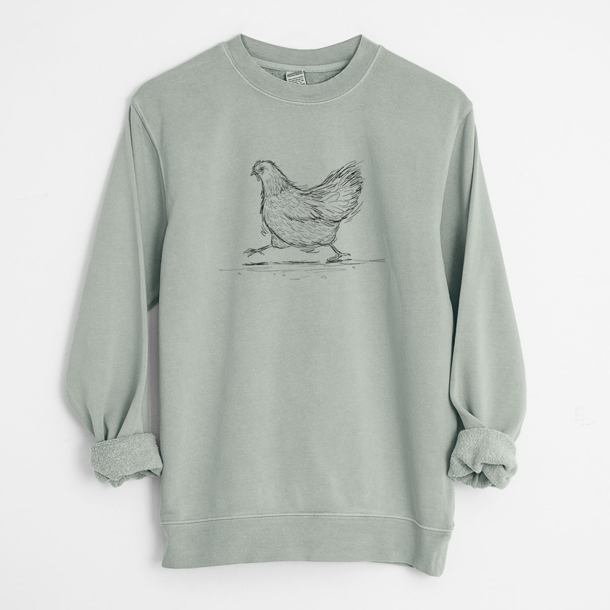 Hurried Hen - Orpington Chicken - Unisex Pigment Dyed Crew Sweatshirt