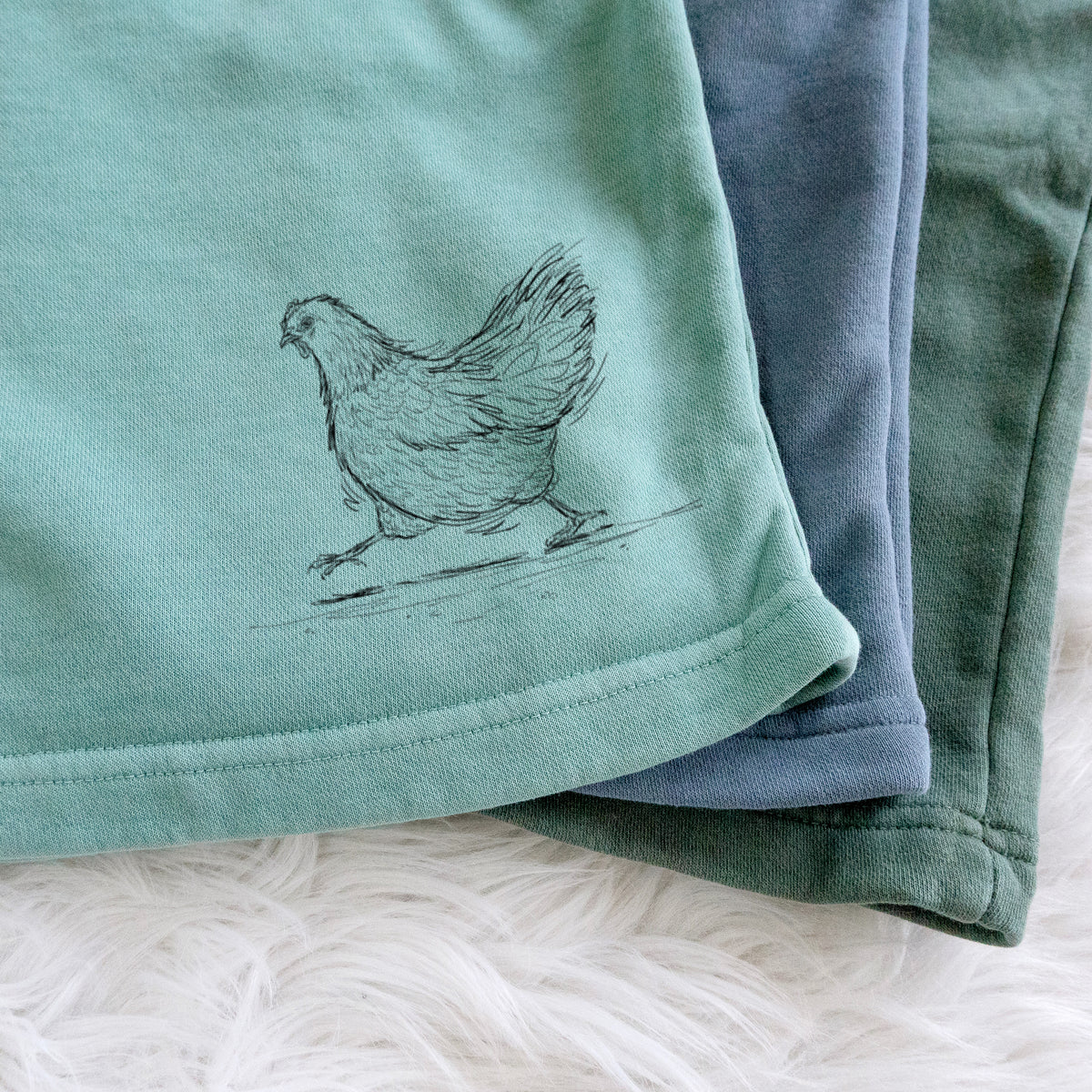 Hurried Hen - Orpington Chicken - Unisex Pigment Dyed Shorts