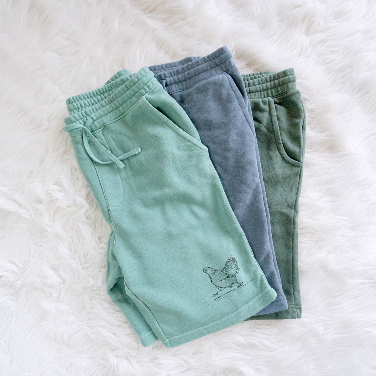 Hurried Hen - Orpington Chicken - Unisex Pigment Dyed Shorts