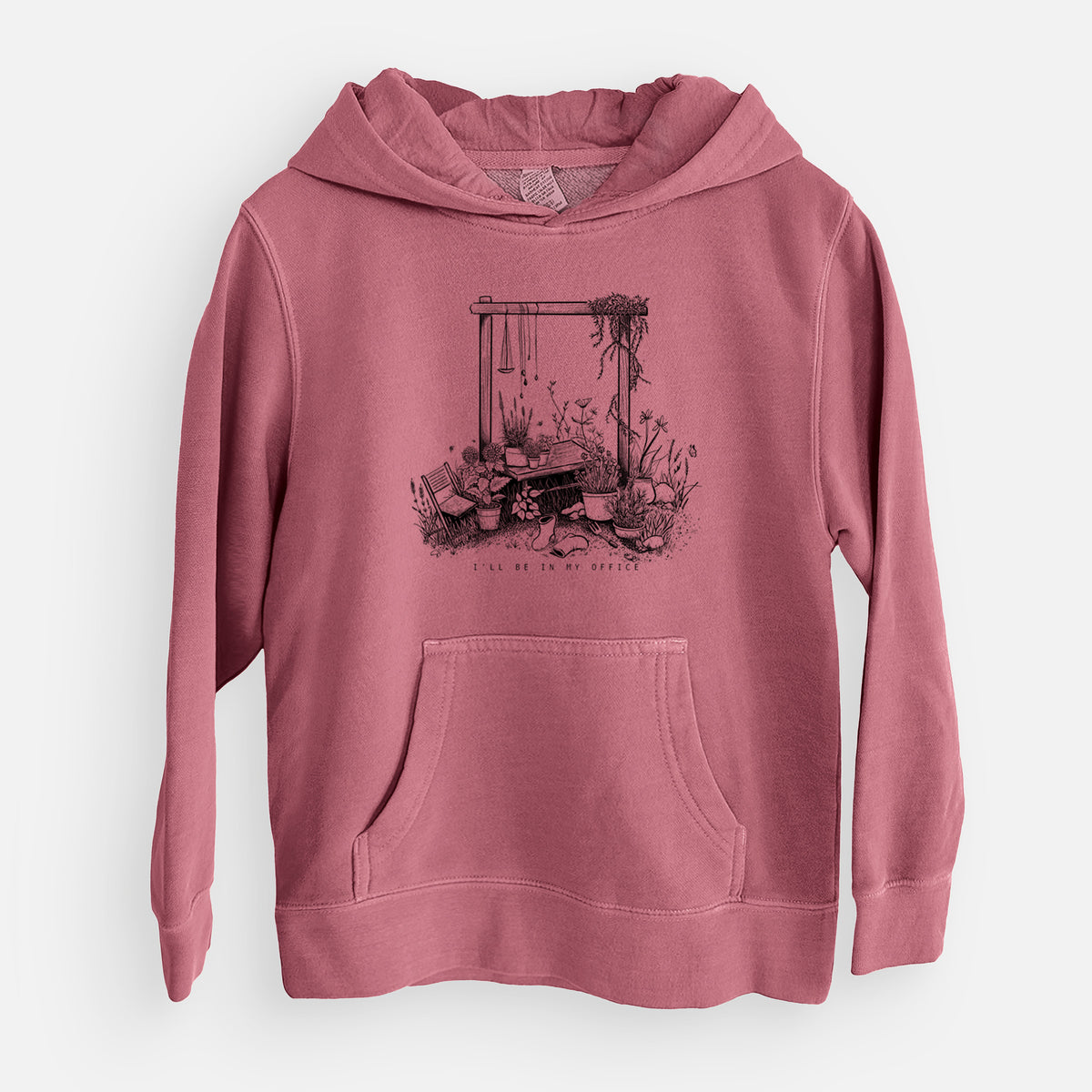 I'll Be In My Office — Garden - Youth Pigment Dyed Hoodie