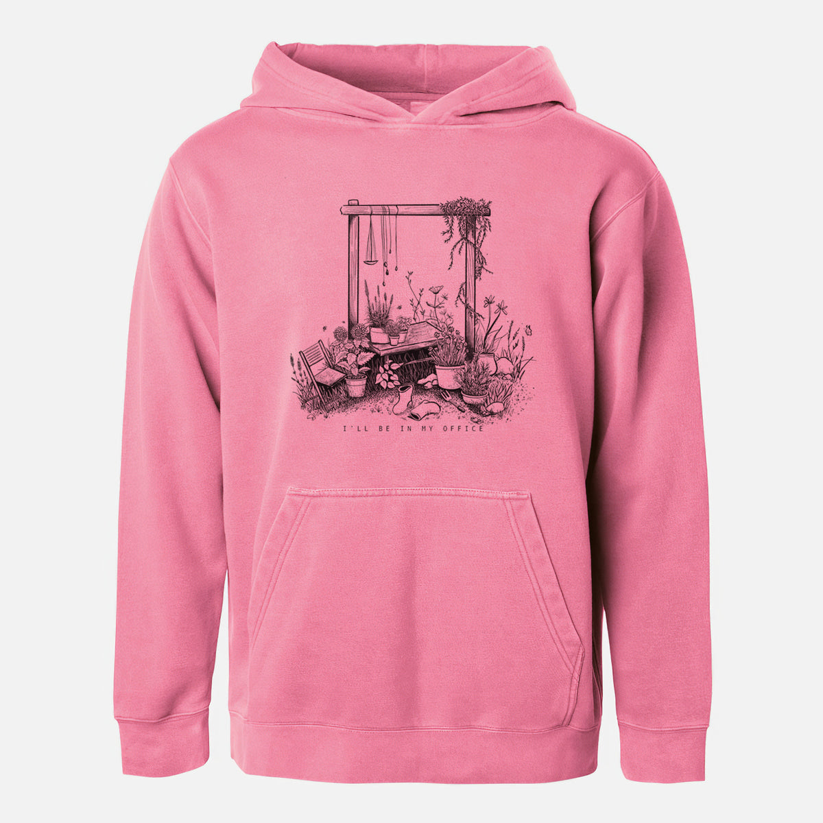 I&#39;ll Be In My Office — Garden - Youth Pigment Dyed Hoodie