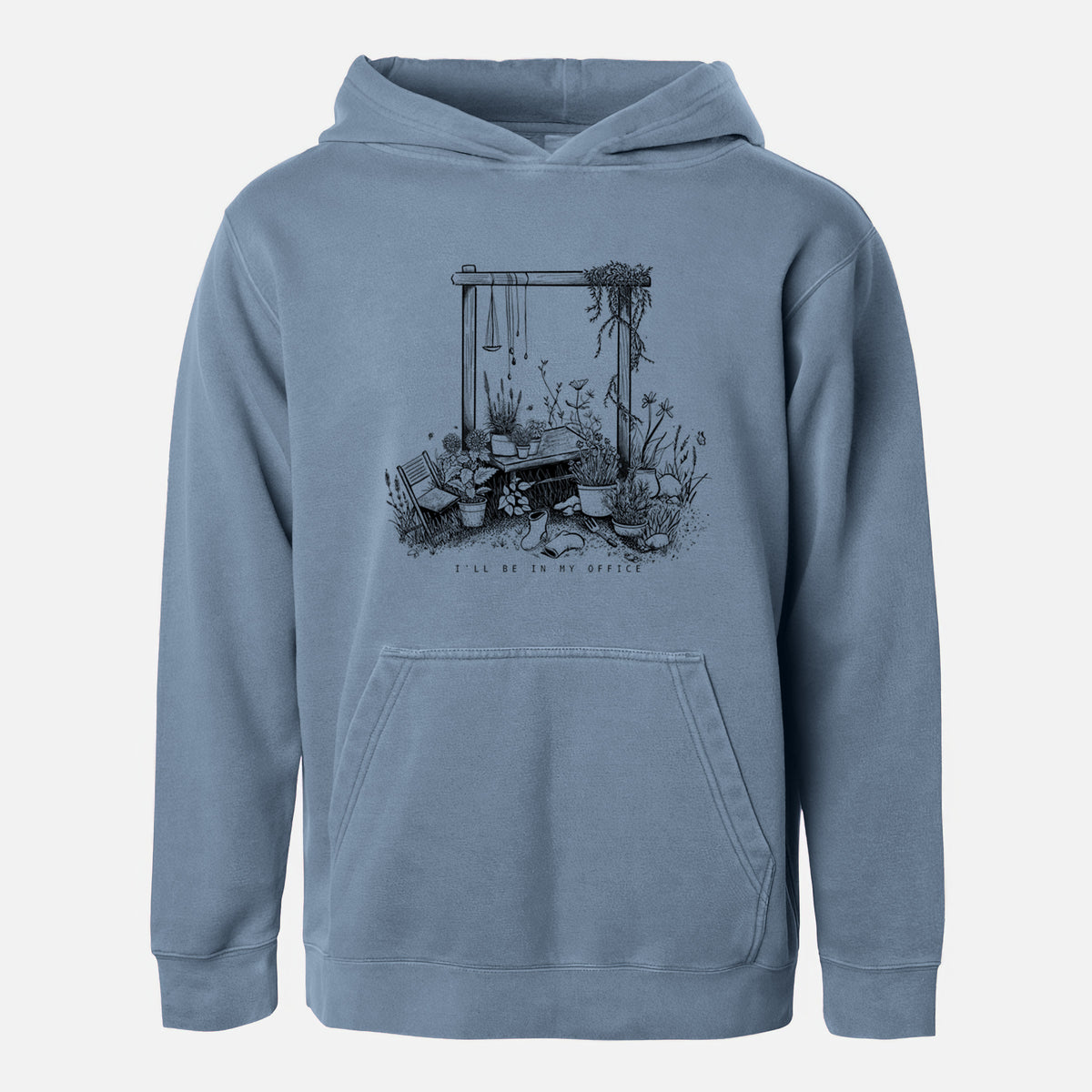 I'll Be In My Office — Garden - Youth Pigment Dyed Hoodie