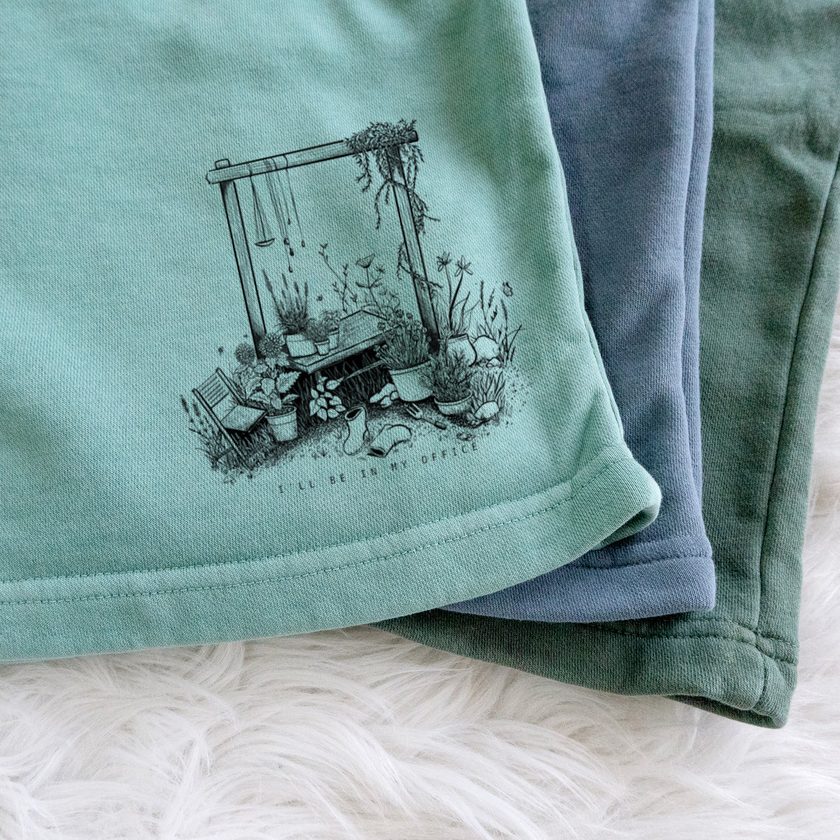 I&#39;ll Be In My Office — Garden - Unisex Pigment Dyed Shorts