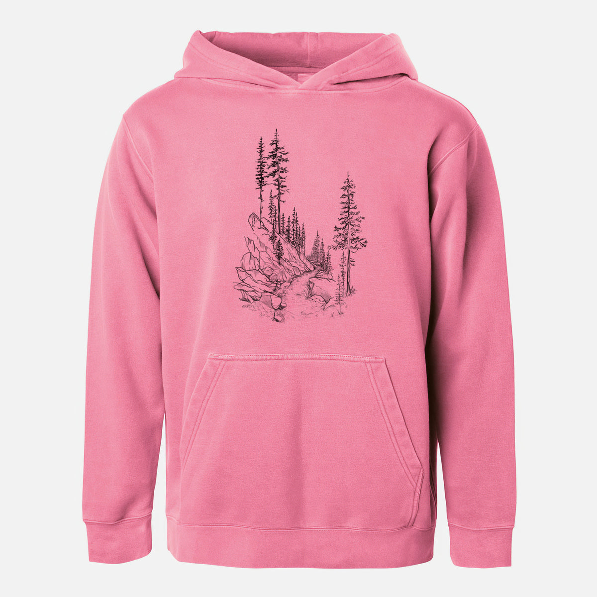 Into the Woods - Hiking - Youth Pigment Dyed Hoodie