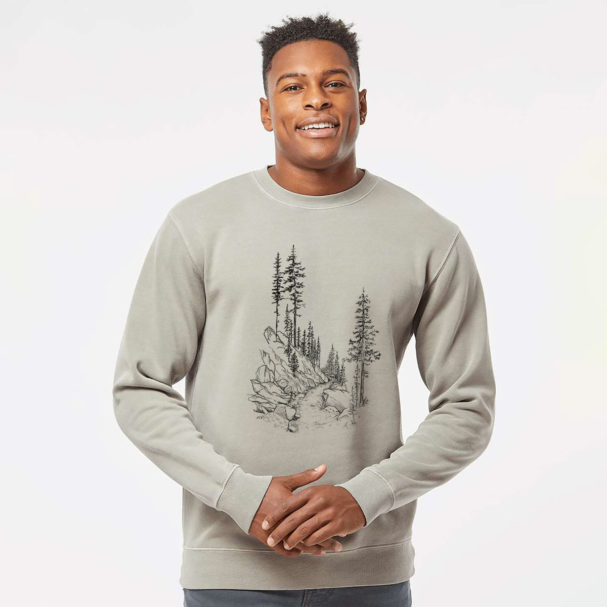 Into the Woods - Hiking - Unisex Pigment Dyed Crew Sweatshirt