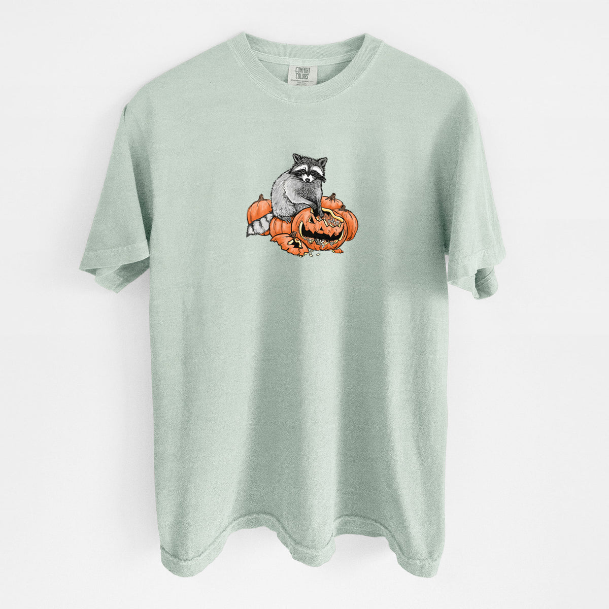 The Raccoon and the Jack-o'-Lantern - Unisex Comfort Colors Garment-Dyed Heavyweight T-shirt